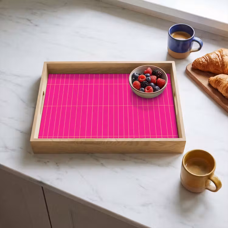 Patroon - Tegel - Magenta - Roze Dienblad Rechthoek middel 911 -sfeer2