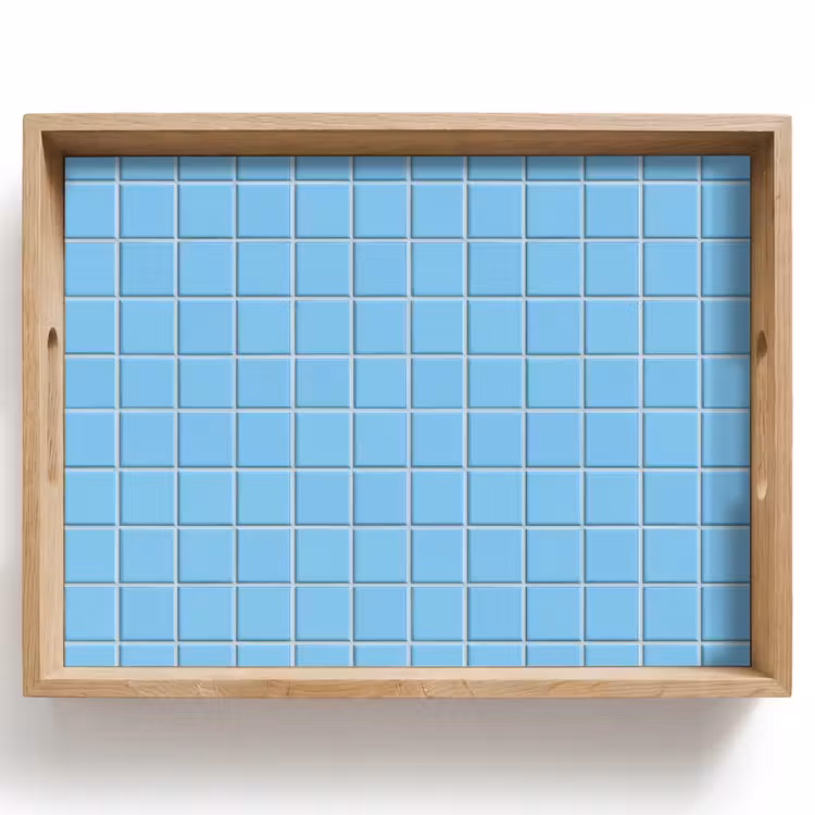 Patroon - Tegel - Pastel - Blauw Dienblad Rechthoek middel 911 -z3d_shopping
