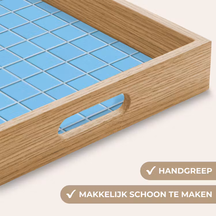 Patroon - Tegel - Pastel - Blauw Dienblad Rechthoek middel 911 -USP_HandgreepNL