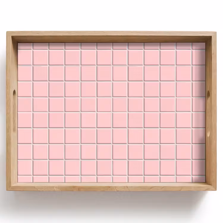 Patroon - Tegel - Pastelroze Dienblad Rechthoek middel 911 -z3d_shopping