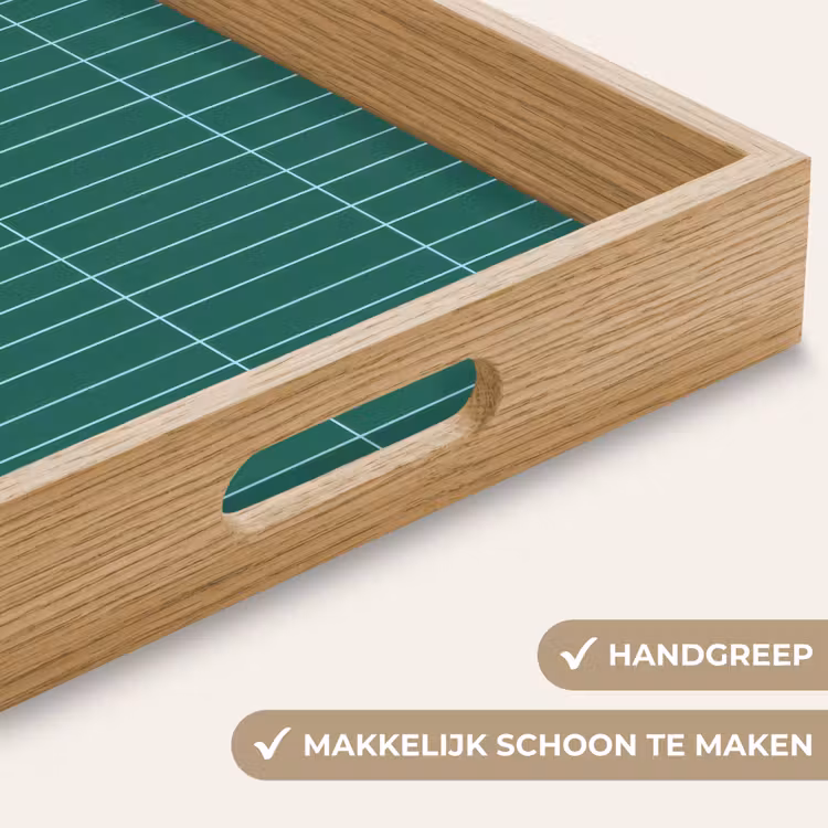 Patroon - Tegel - Saliegroen Dienblad Rechthoek middel 911 -USP_HandgreepNL