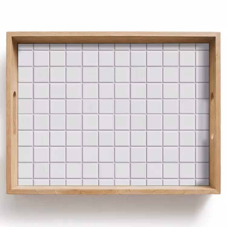 Patroon - Tegels - Grijs - Wit Dienblad Rechthoek middel 911 -z3d_shopping