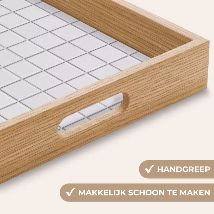 Patroon - Tegels - Grijs - Wit Dienblad Rechthoek middel 911 -USP_HandgreepNL
