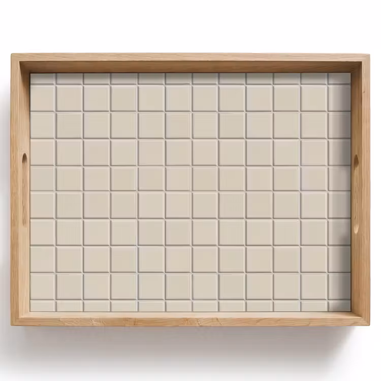Patroon - Tegels - Taupe Dienblad Rechthoek middel 911 -z3d_shopping