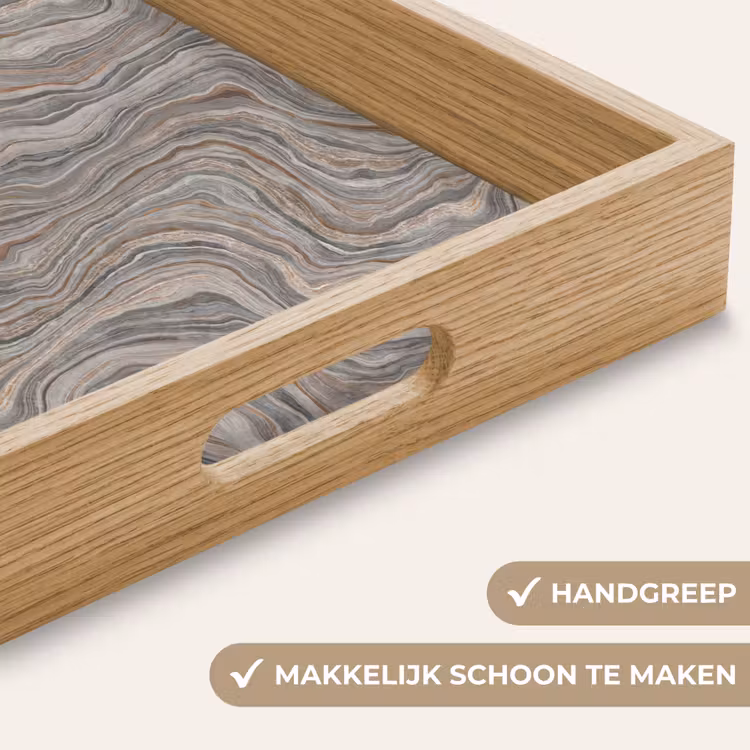 Patroon - Textuur - Grijs Dienblad Rechthoek middel 911 -USP_HandgreepNL