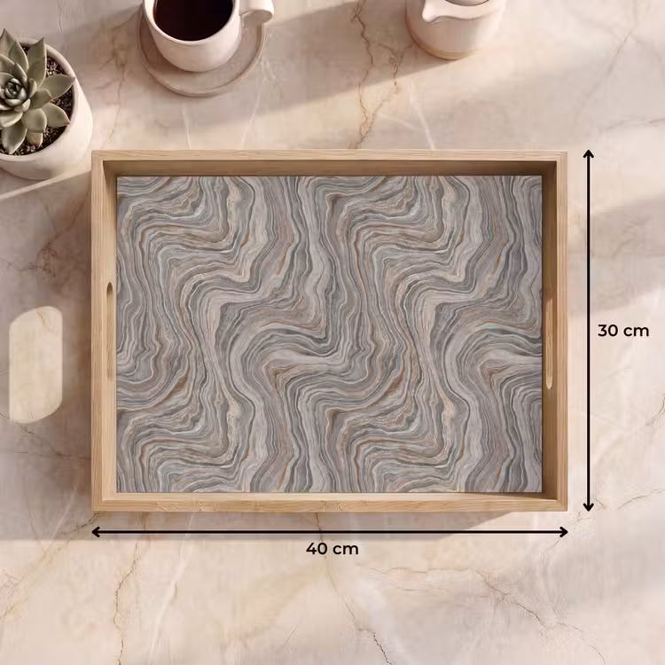 Patroon - Textuur - Grijs Dienblad Rechthoek middel 911 -USP_Formaat