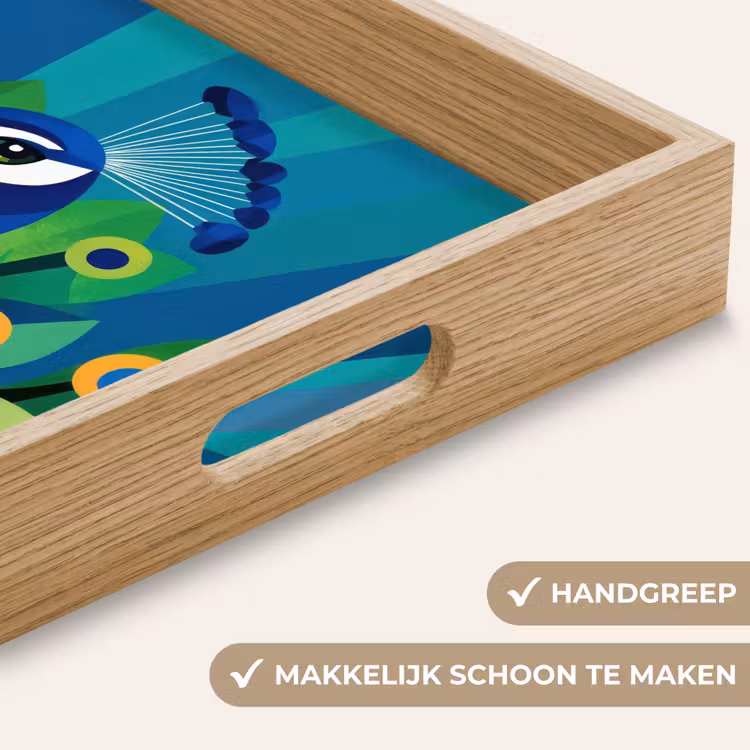Pauw - Cirkels - Blauw Dienblad Rechthoek middel -USP_HandgreepNL