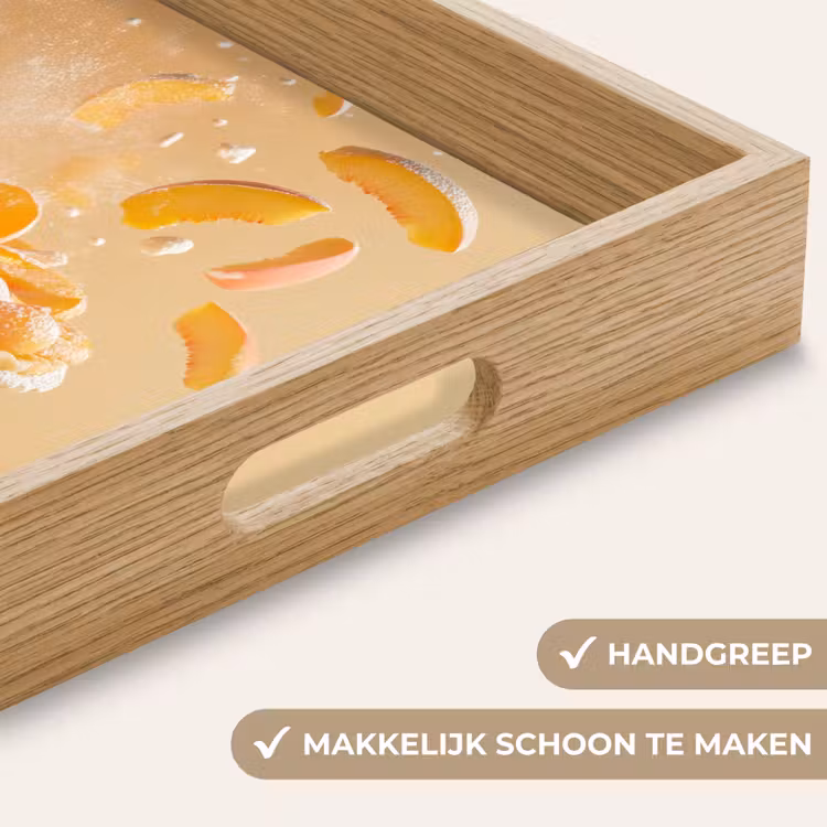 Peach - Eten - Taart - Oranje Dienblad Rechthoek middel -USP_HandgreepNL