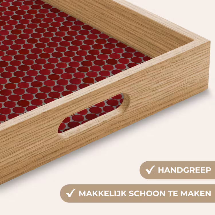 Penny - Mozaïek - Rond - Rood Dienblad Rechthoek middel 911 -USP_HandgreepNL