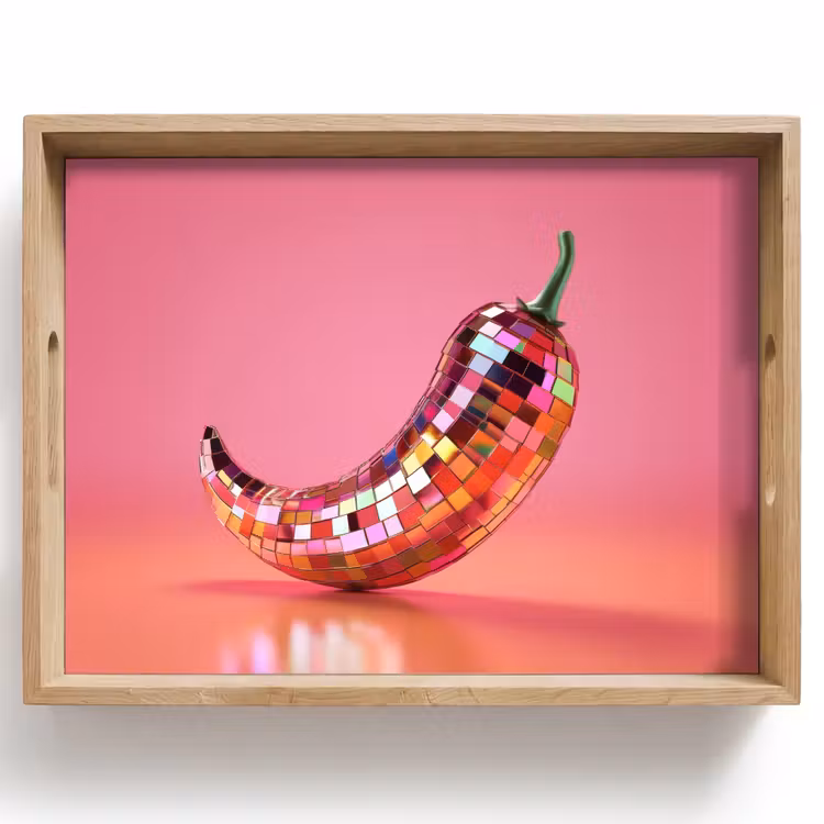 Peper - Disco - Rood - Glitter Dienblad Rechthoek middel -z3d_shopping