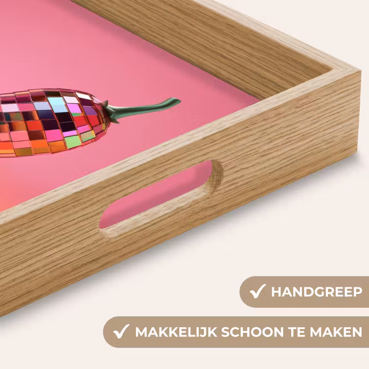 Peper - Disco - Rood - Glitter Dienblad Rechthoek middel -USP_HandgreepNL