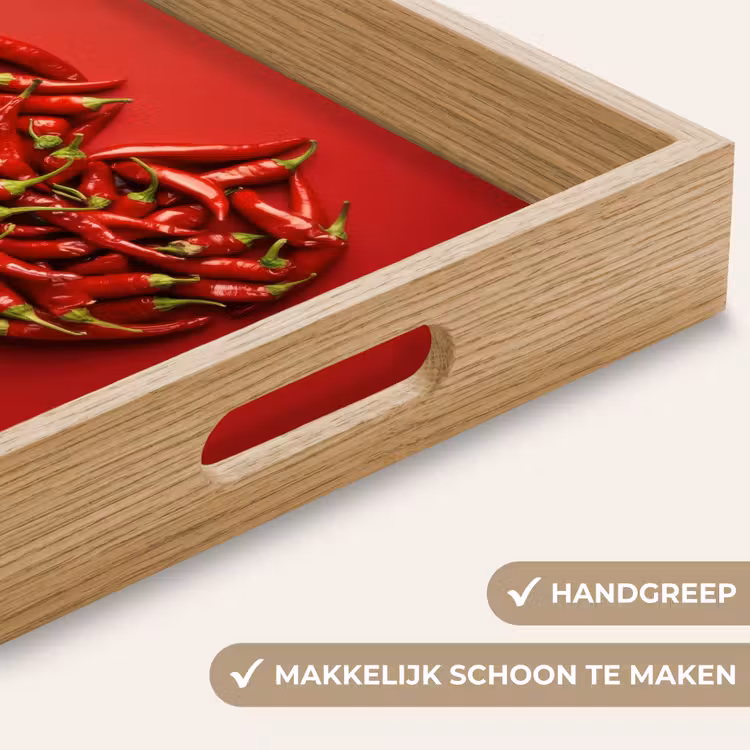 Pepers - Rood - Hart Dienblad Rechthoek middel -USP_HandgreepNL