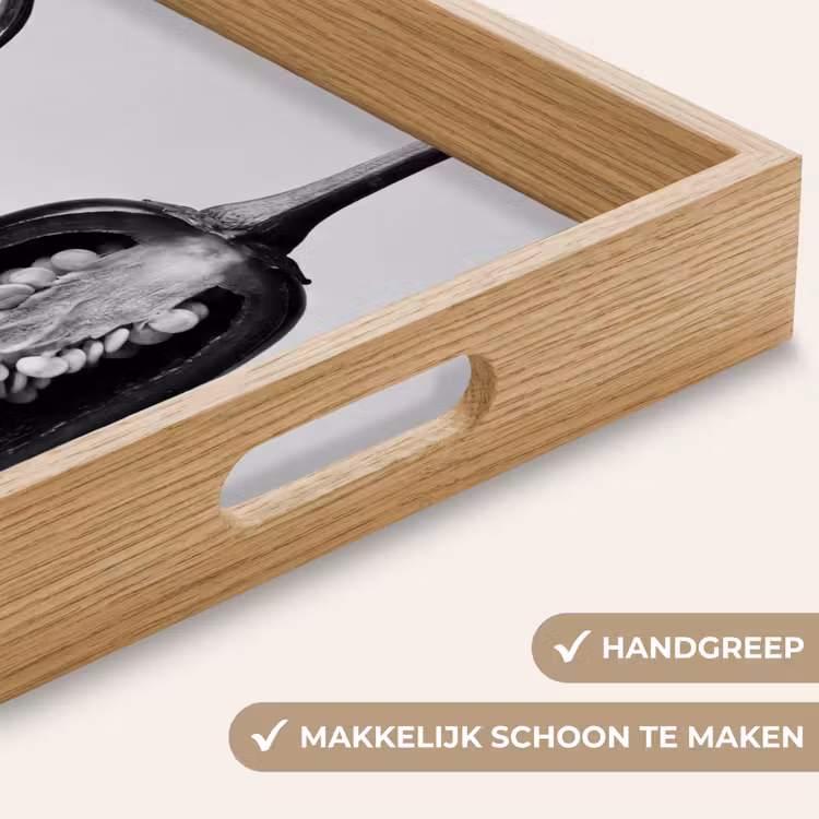 Pepers - Zwart - Wit - Zaadlijsten Dienblad Rechthoek middel -USP_HandgreepNL