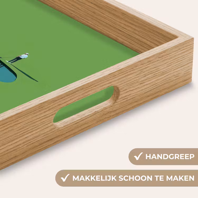 Persoon - Golf - Water - Blauw Dienblad Rechthoek middel -USP_HandgreepNL
