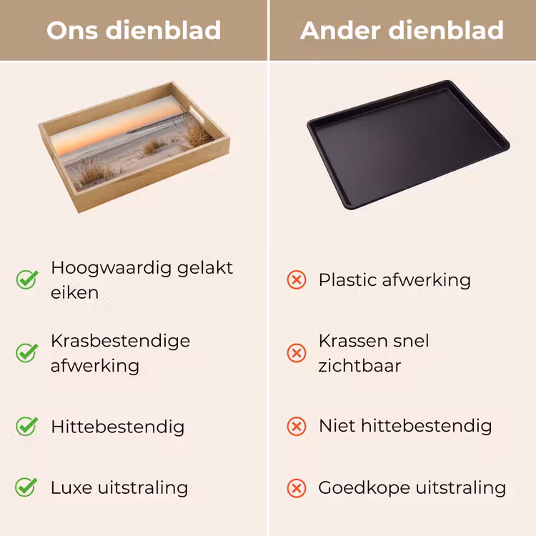 Pier - Zonsondergang - Strand Dienblad Rechthoek middel -USP_VergelijkingNL