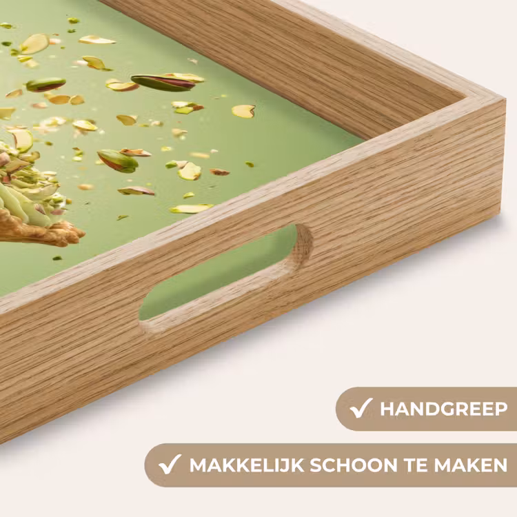 Pistache - Taart - Noten - Eten Dienblad Rechthoek middel -USP_HandgreepNL