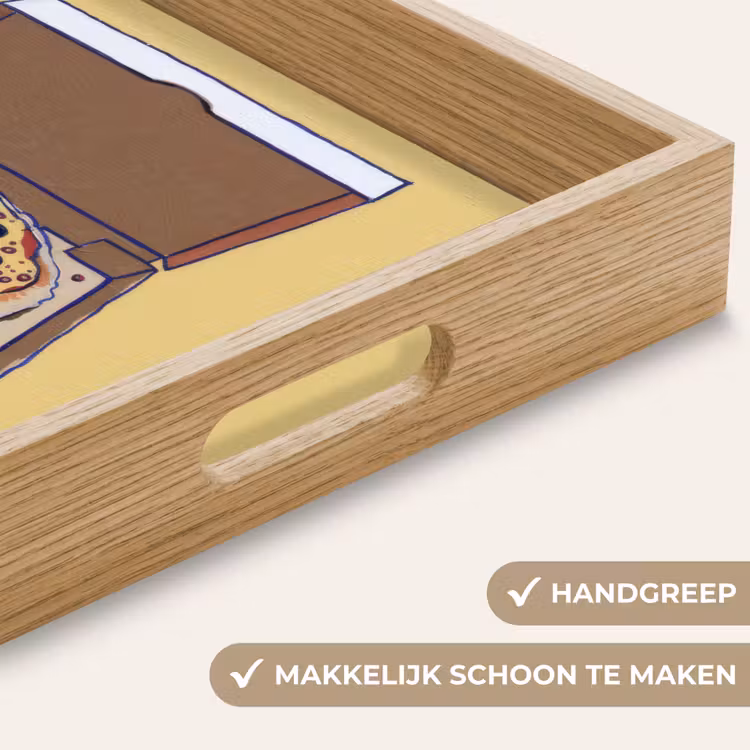 Pizza - Doos - Salami - Illustratie Dienblad Rechthoek middel -USP_HandgreepNL