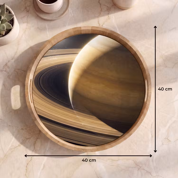 Dienblad - Planeet - Ringen - Ruimte - Planeet - Ringen - Ruimte Dienblad Rond middel