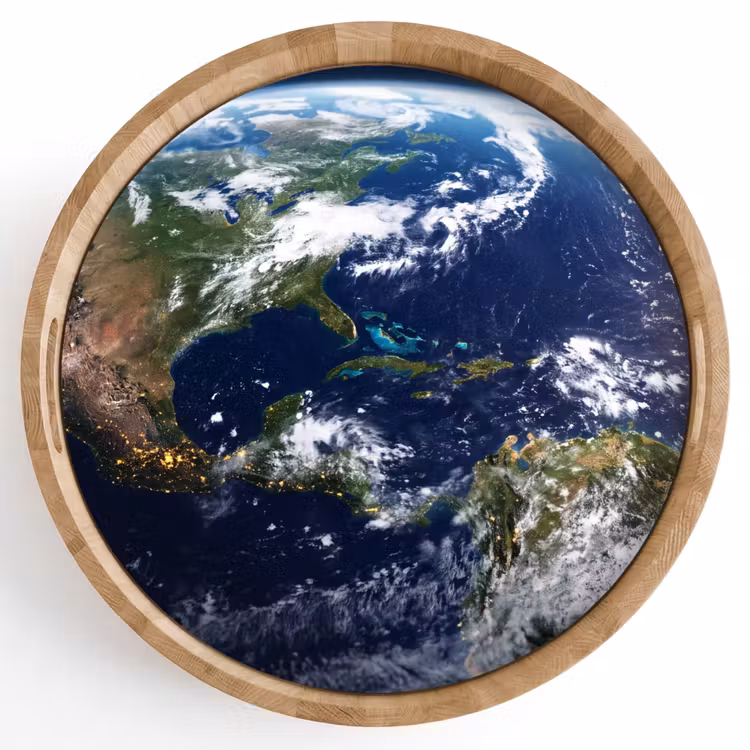 Dienblad - Planeet - Ruimte - Kosmos - Planeet - Ruimte - Kosmos Dienblad Rond middel