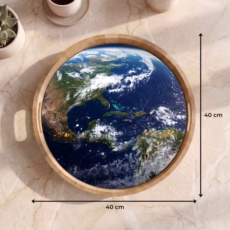 Dienblad - Planeet - Ruimte - Kosmos - Planeet - Ruimte - Kosmos Dienblad Rond middel