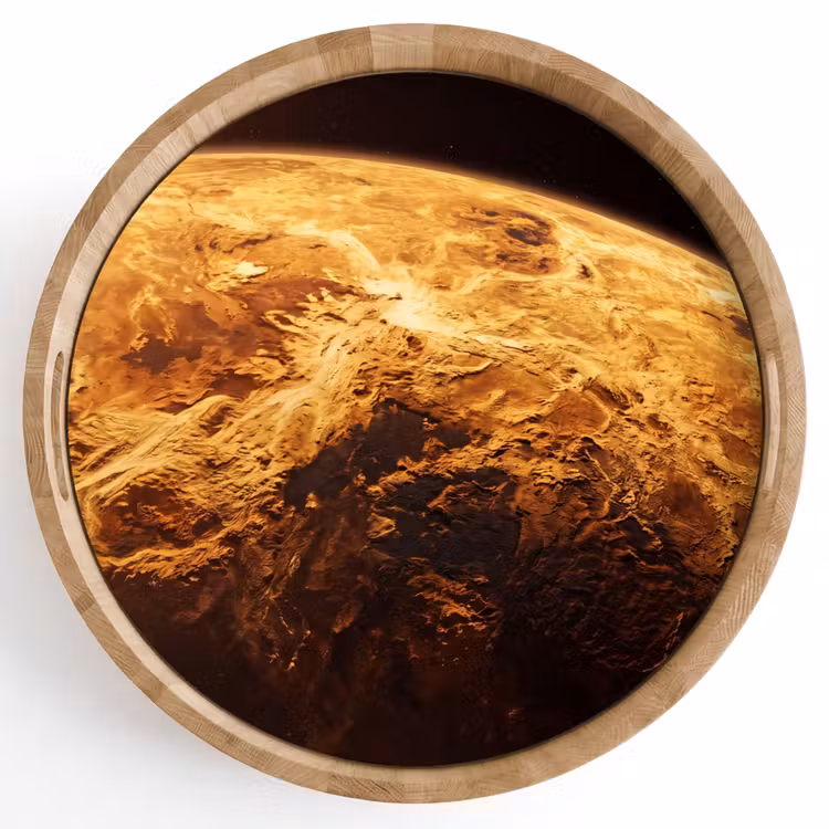 Dienblad - Planeet - Ruimte - Oranje - Planeet - Ruimte - Oranje Dienblad Rond middel