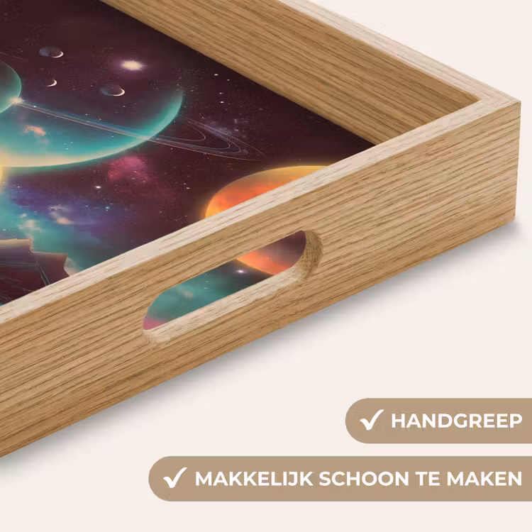 Planeten - Neon - Berglandschap - Zon Dienblad Rechthoek middel -USP_HandgreepNL