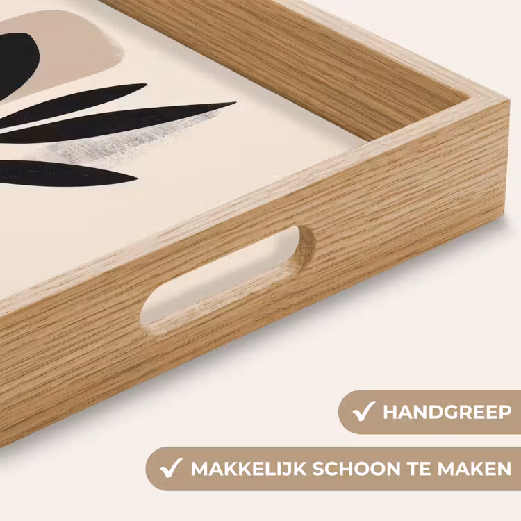 Plant - Beige - Japandi Dienblad Rechthoek middel -USP_HandgreepNL
