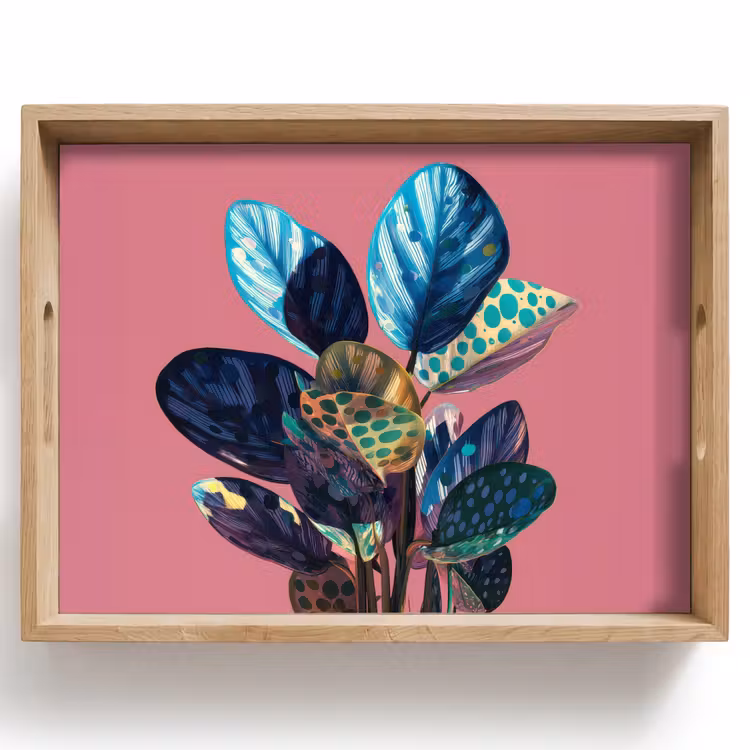 Plant - Bladeren - Stippen - Abstract Dienblad Rechthoek middel -z3d_shopping