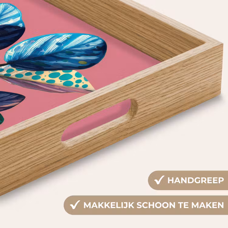 Plant - Bladeren - Stippen - Abstract Dienblad Rechthoek middel -USP_HandgreepNL