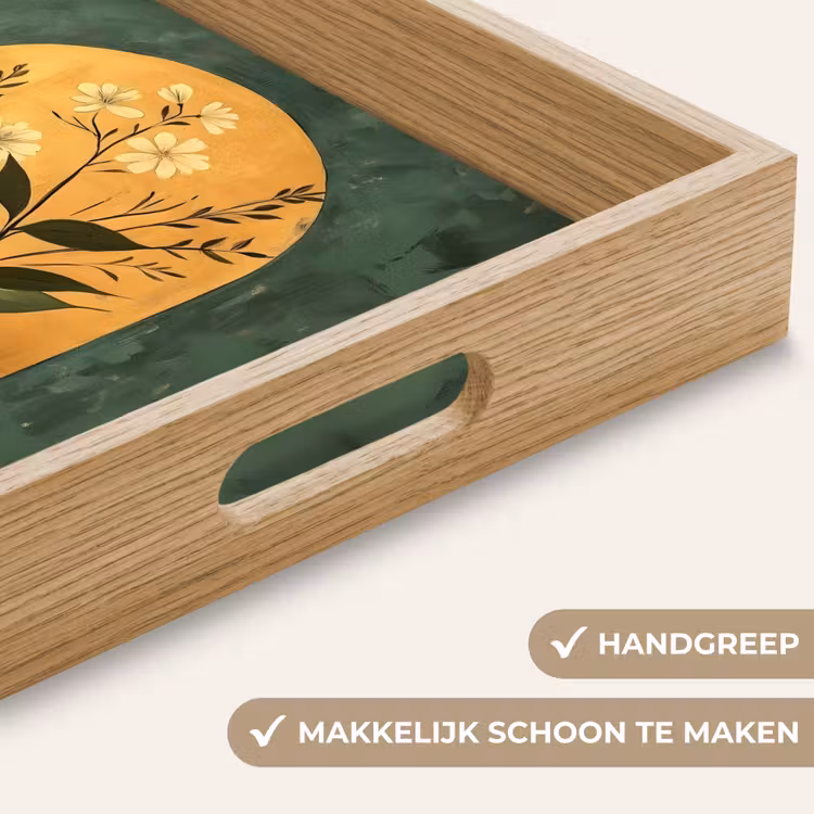 Plant - Bloemen - Wit Dienblad Rechthoek middel -USP_HandgreepNL