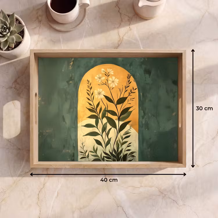 Plant - Bloemen - Wit Dienblad Rechthoek middel -USP_Formaat