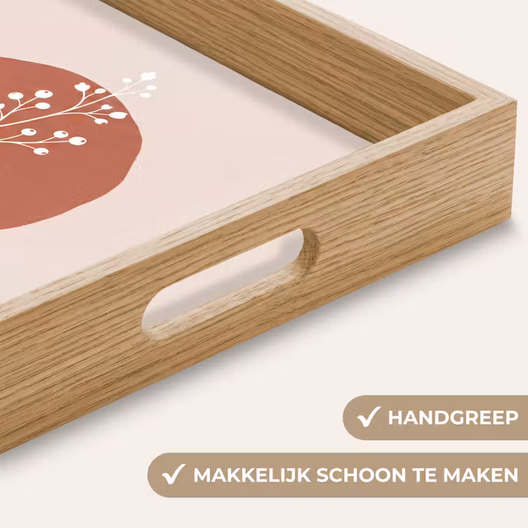 Plant - Tak - Abstract - Modern - Wit Dienblad Rechthoek middel -USP_HandgreepNL