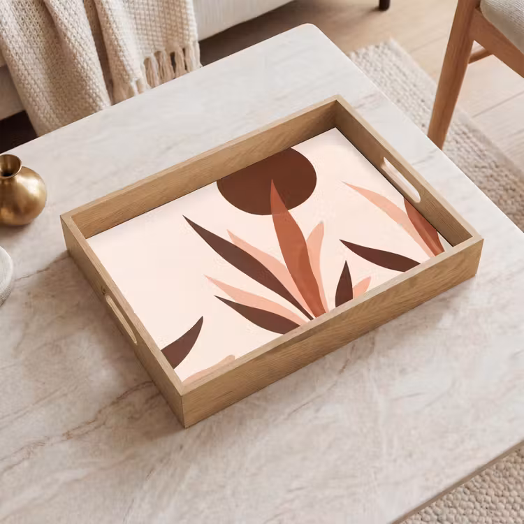Planten - Abstract - Natuur - Bruin Dienblad Rechthoek middel -sfeer1