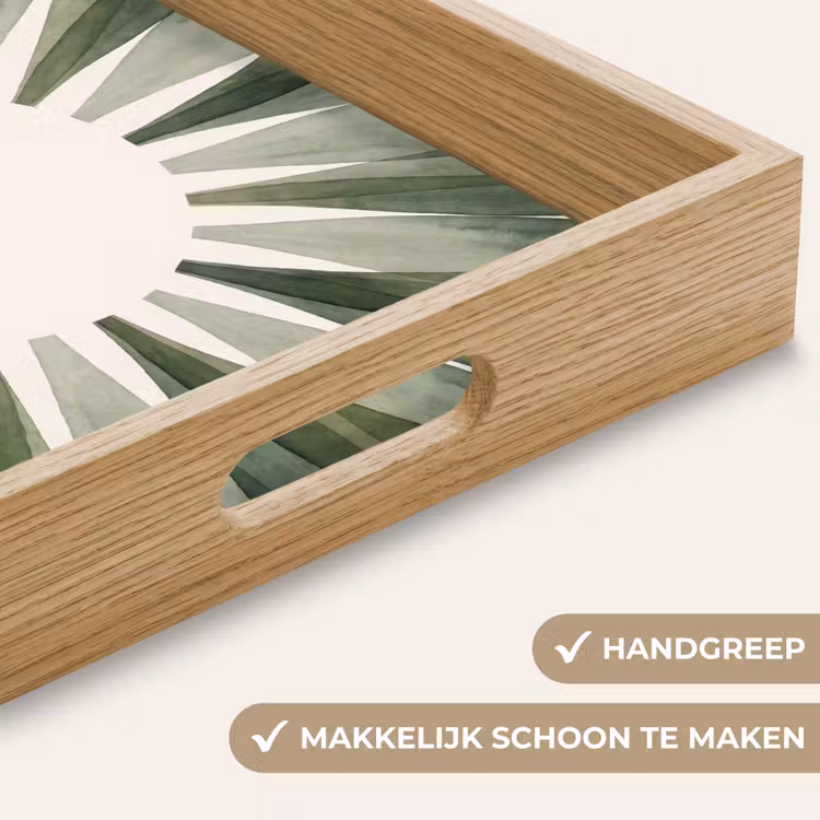 Planten - Abstract - Waterverf - Groen - Natuur Dienblad Rechthoek middel -USP_HandgreepNL