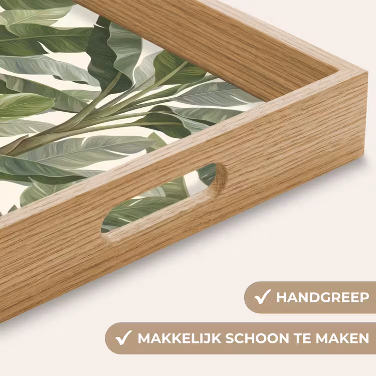 Planten - Bladeren - Tropisch - Groen Dienblad Rechthoek middel -USP_HandgreepNL