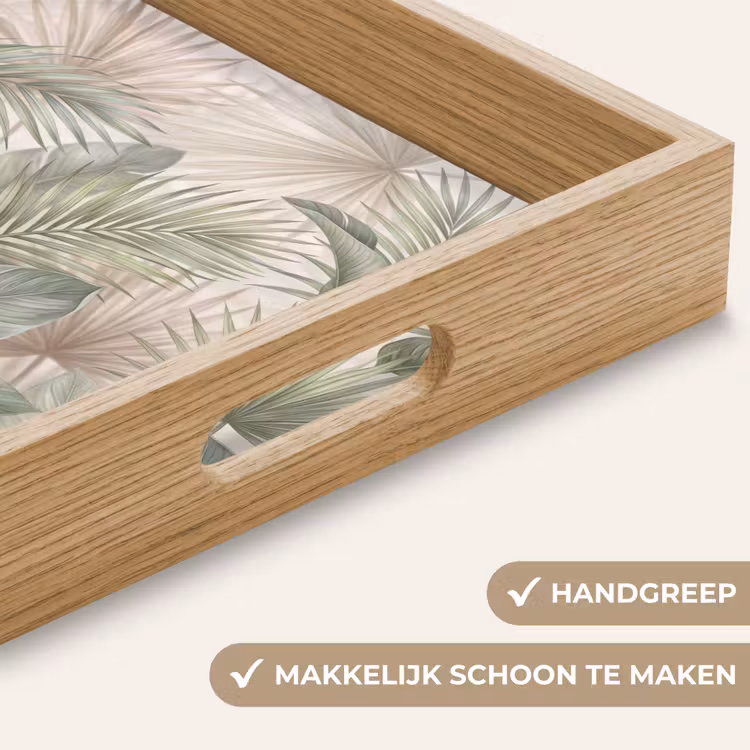 Planten - Tropisch - Bladeren - Groen - Natuur Dienblad Rechthoek middel -USP_HandgreepNL