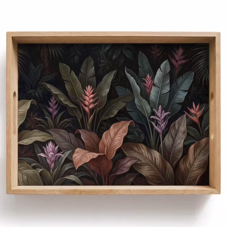 Planten - Tropisch - Jungle - Donker - Natuur Dienblad Rechthoek middel -z3d_shopping