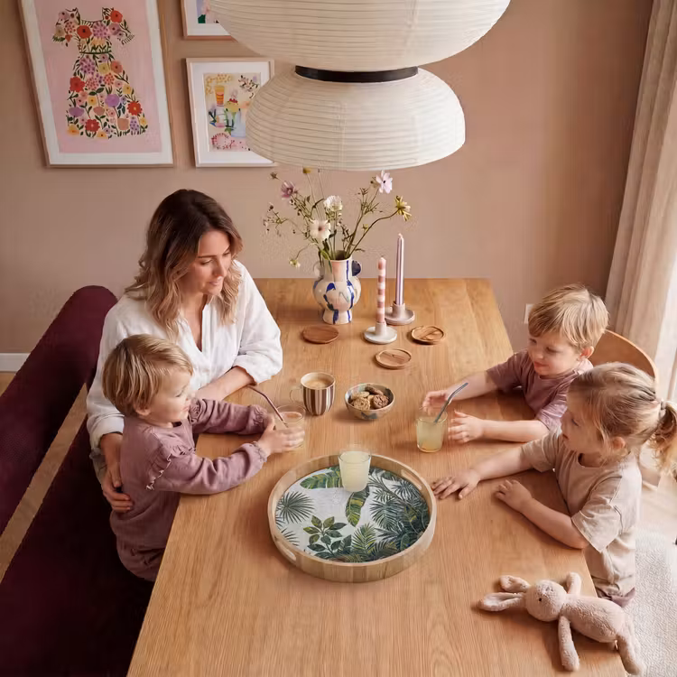 Planten - Tropisch - Mozaïek - Groen - Natuur Dienblad Rond middel -sfeer4