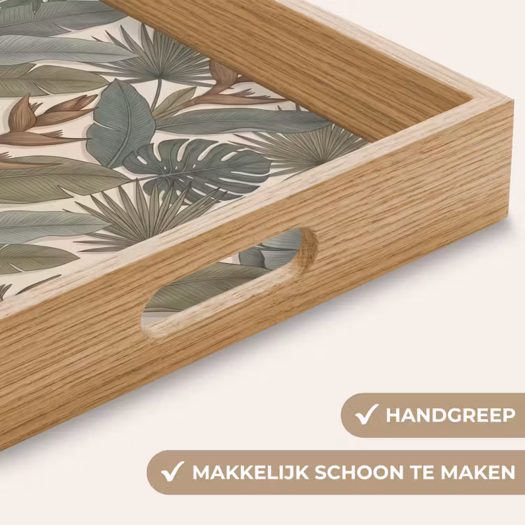 Planten - Tropisch - Natuur - Illustratie - Groen Dienblad Rechthoek middel -USP_HandgreepNL