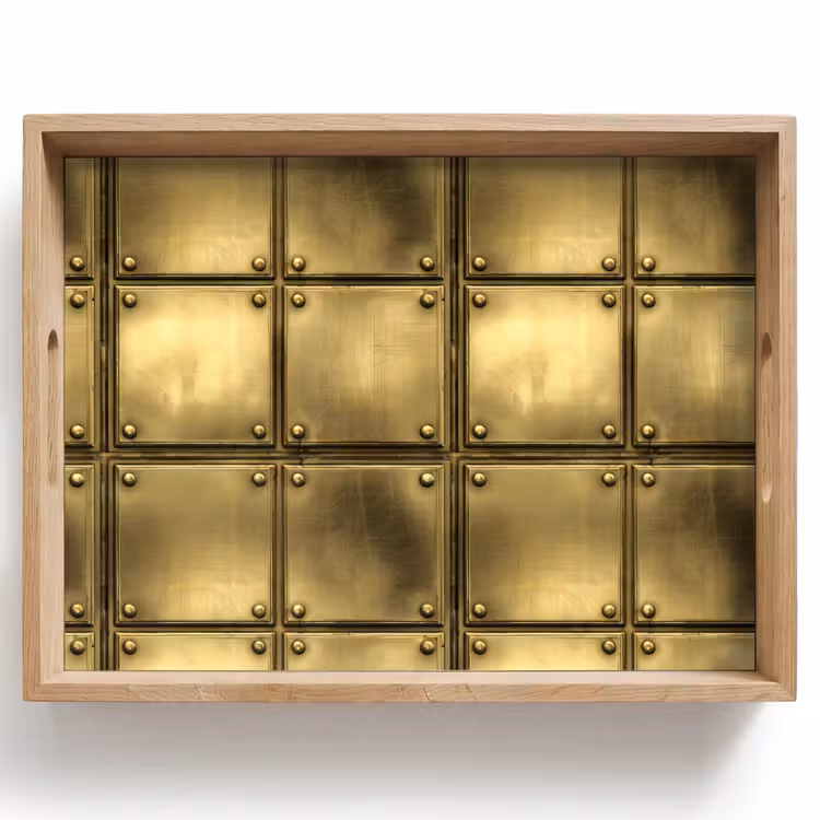 Platen - Industrieel - Stoer - Goud Dienblad Rechthoek middel 911 -z3d_shopping