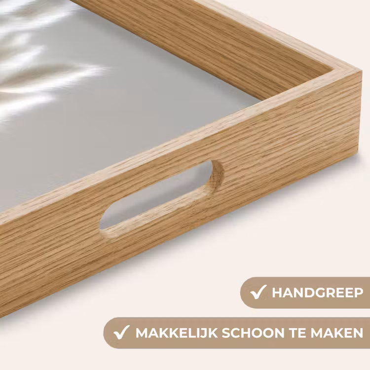 Pluimen - Beige - Minimalistisch Dienblad Rechthoek middel -USP_HandgreepNL