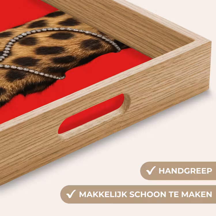 Poot - Luipaard - Ketting - Edelstenen Dienblad Rechthoek middel -USP_HandgreepNL