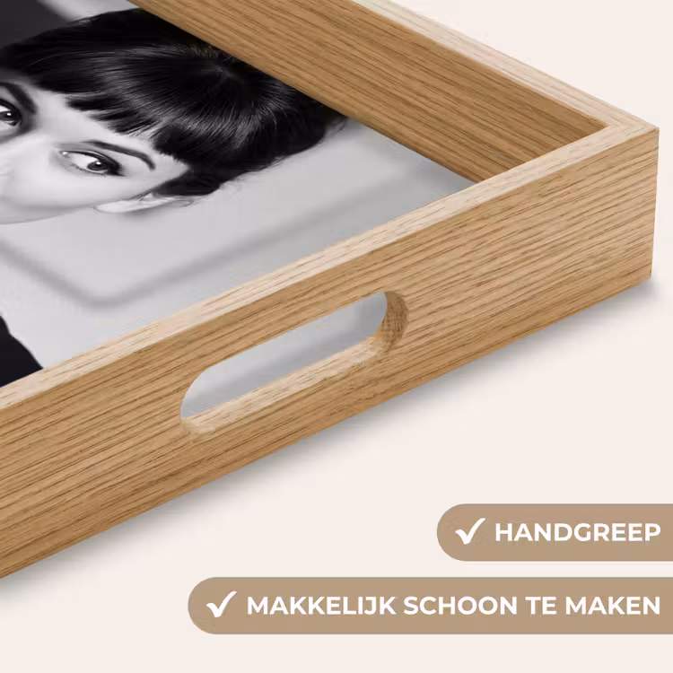 Portret - Thee - Vrouw Dienblad Rechthoek middel -USP_HandgreepNL