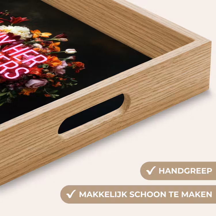Quote - Bloemen - Vaas - Neon Dienblad Rechthoek middel -USP_HandgreepNL