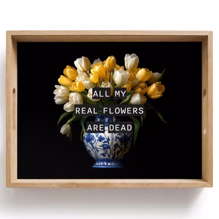 Quotes - Bloem - Tulp - Geel Dienblad Rechthoek middel -z3d_shopping