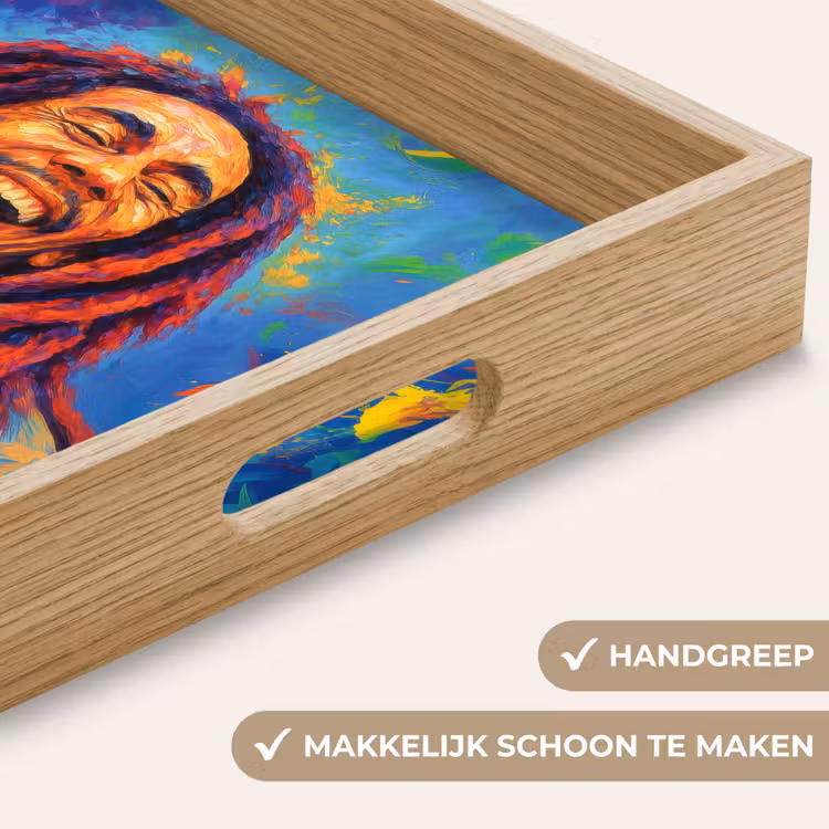 Regenboogkleuren - Man - schilderij Dienblad Rechthoek middel -USP_HandgreepNL