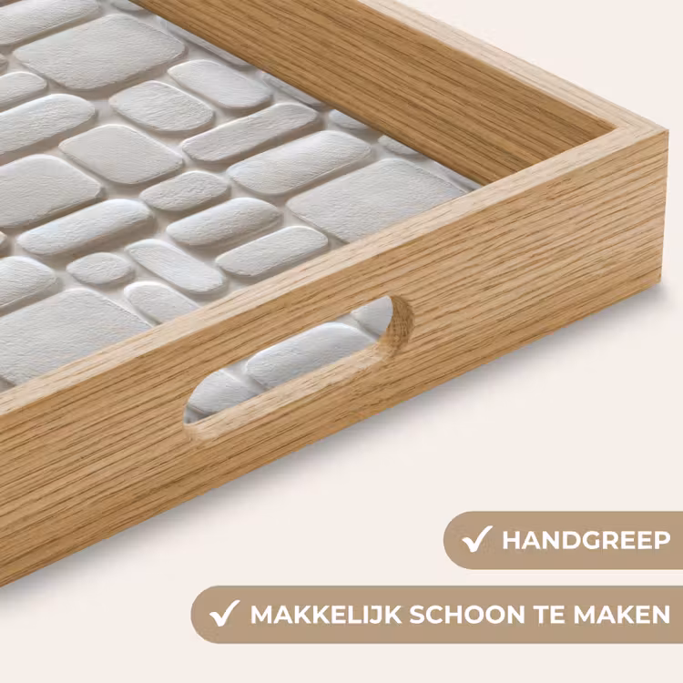Reliëf - Structuur - Wit Dienblad Rechthoek middel 911 -USP_HandgreepNL