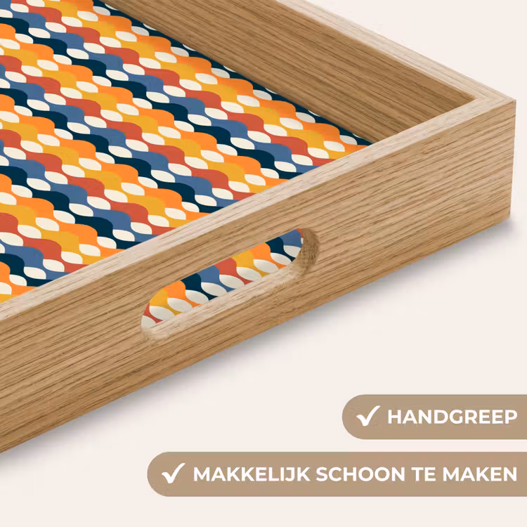 Retro - Disco - Golven Dienblad Rechthoek middel 911 -USP_HandgreepNL