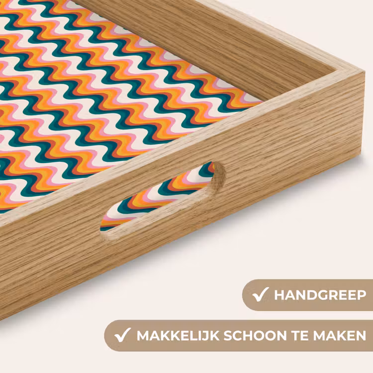 Retro - Disco - Golven - Kleur Dienblad Rechthoek middel 911 -USP_HandgreepNL