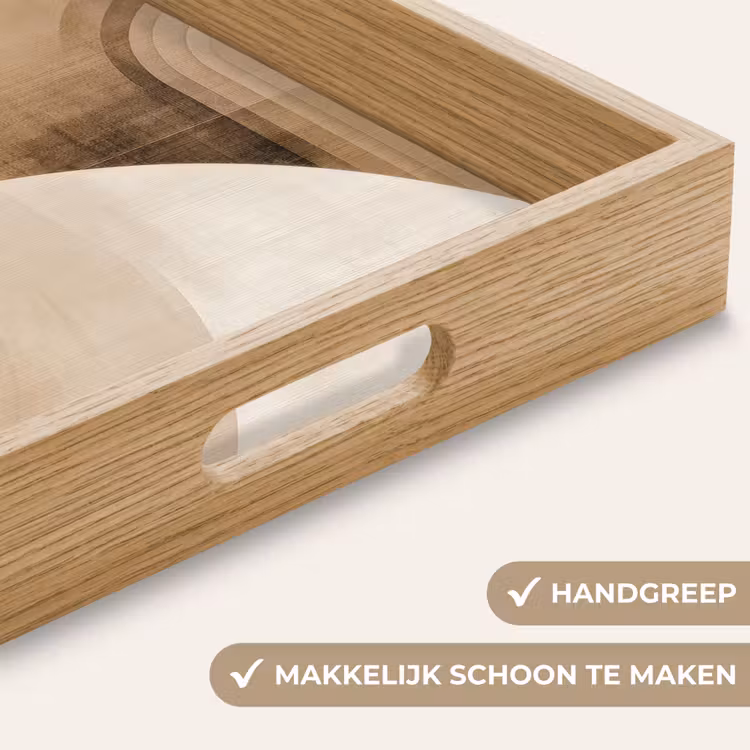 Retro - Geometrische lagen - Aardetinten Dienblad Rechthoek middel -USP_HandgreepNL